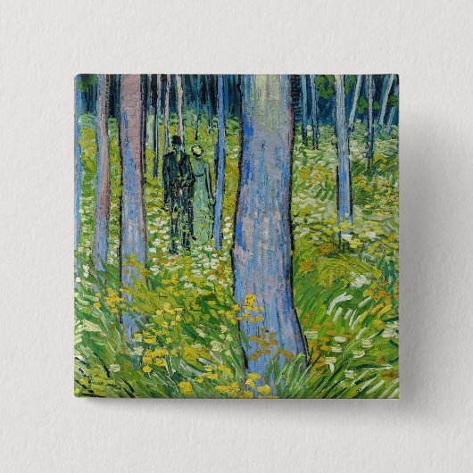 Vincent van Gogh - Unterholz mit zwei Figuren Button (Vorderseite)
