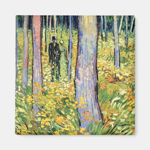 Vincent Van Gogh - Unterholz mit zwei Figuren Magnet