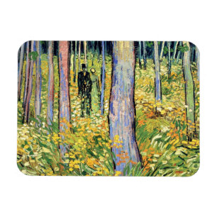 Vincent Van Gogh - Unterholz mit zwei Figuren Magnet