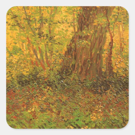 Vincent van Gogh - Unterholz Quadratischer Aufkleber (Vorderseite)