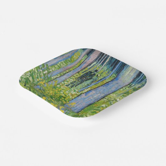 Vincent van Gogh - Unterwuchs mit zwei Zahlen Pappteller (Gewinkelt)