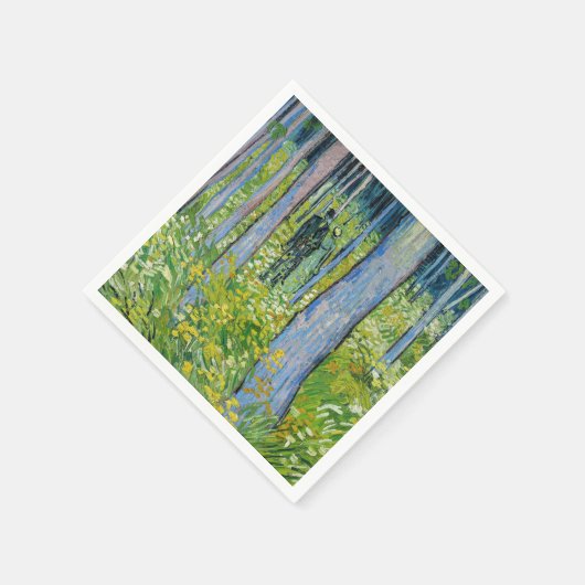 Vincent van Gogh - Unterwuchs mit zwei Zahlen Serviette (Ecke)