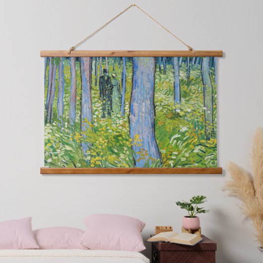 Vincent van Gogh - Unterwuchs mit zwei Zahlen Wandteppich Mit Holzrahmen (Schlafzimmer)