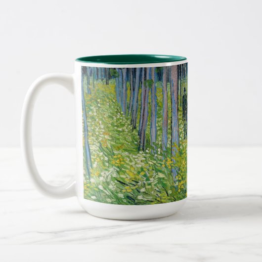 Vincent van Gogh - Unterwuchs mit zwei Zahlen Zweifarbige Tasse (Links)