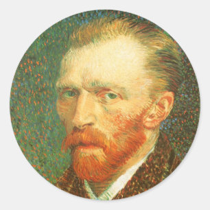 Vincent van Gogh - Van Gogh Self Portrait Runder Aufkleber