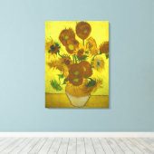 Vincent van Gogh - Vase 12 Sonnenblumen Leinwanddruck (Insitu (Holzboden))