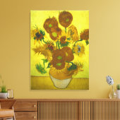 Vincent van Gogh - Vase 12 Sonnenblumen Leinwanddruck (Insitu (Wohnzimmer))