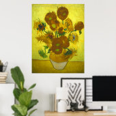 Vincent van Gogh - Vase 12 Sonnenblumen Poster (Heimbüro)