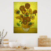 Vincent van Gogh - Vase 12 Sonnenblumen Poster (Küche)