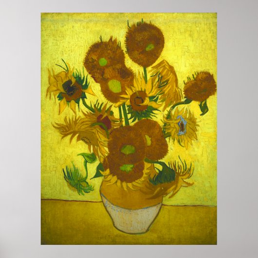 Vincent van Gogh - Vase 12 Sonnenblumen Poster (Vorne)