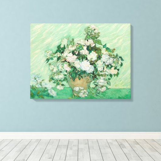 Vincent Van Gogh, Vase der Rose, Rose in der Vase Leinwanddruck (Insitu (Holzboden))