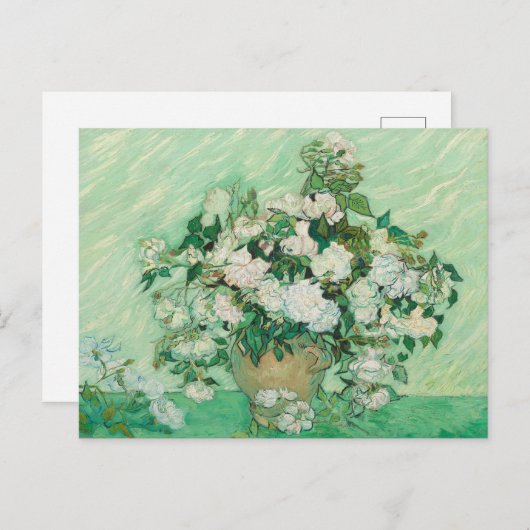 Vincent Van Gogh, Vase der Rose, Rose in der Vase Postkarte (Vorne/Hinten)