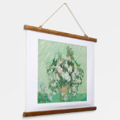 Vincent Van Gogh, Vase der Rose, Rose in der Vase Wandteppich Mit Holzrahmen (Gewinkelt)