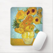 Vincent van Gogh - Vase mit 12 Sonnenblumen Mousepad (Mit Mouse)