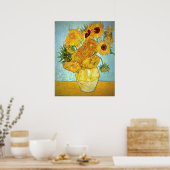 Vincent van Gogh - Vase mit 12 Sonnenblumen Poster (Küche)