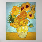 Vincent van Gogh - Vase mit 12 Sonnenblumen Poster (Vorne)