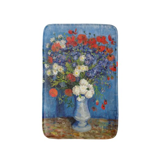 Vincent van Gogh - Vase mit Cornblumen & Poppies Badematte (Vorderseite Vertikal)