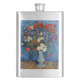 Vincent van Gogh - Vase mit Cornblumen & Poppies Flachmann
