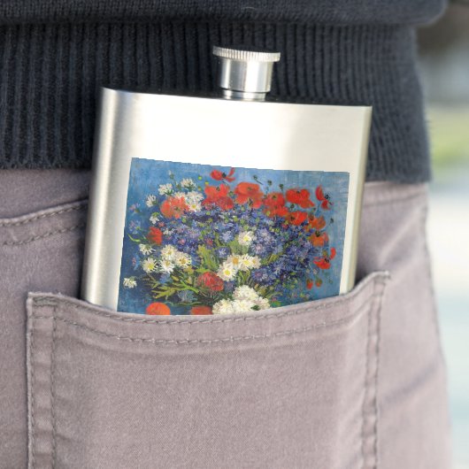 Vincent van Gogh - Vase mit Cornblumen & Poppies Flachmann (Beispiel)