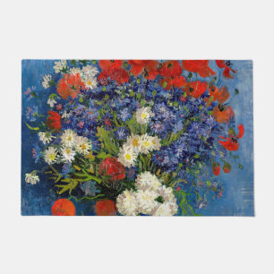 Vincent van Gogh - Vase mit Cornblumen & Poppies Fußmatte