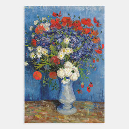 Vincent van Gogh - Vase mit Cornblumen & Poppies Geschenkpapier Set