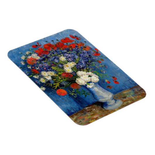 Vincent van Gogh - Vase mit Cornblumen & Poppies Magnet (Rechte Seite)