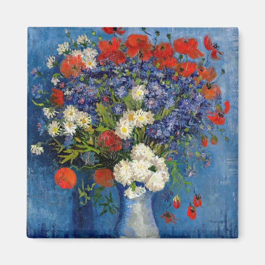 Vincent van Gogh - Vase mit Cornblumen & Poppies Magnet (Vorne)