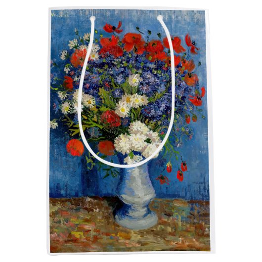 Vincent van Gogh - Vase mit Cornblumen & Poppies Mittlere Geschenktüte (Vorderseite)