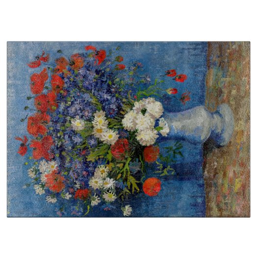 Vincent van Gogh - Vase mit Cornblumen & Poppies Schneidebrett (Vorderseite)