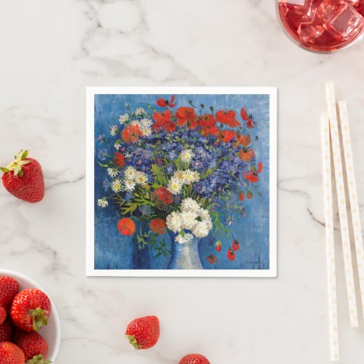 Vincent van Gogh - Vase mit Cornblumen & Poppies Serviette (Beispiel)