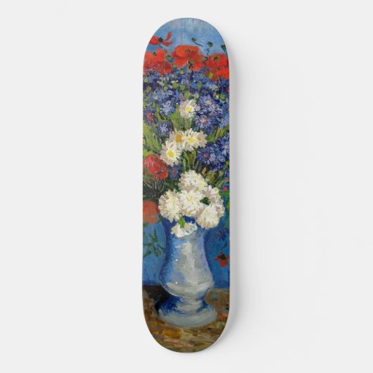 Vincent van Gogh - Vase mit Cornblumen & Poppies Skateboard (Vorderseite)