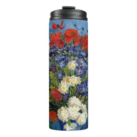 Vincent van Gogh - Vase mit Cornblumen & Poppies Thermosbecher (Vorderseite)