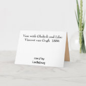 Vincent van Gogh-Vase mit den Gladioli und Flieder Dankeskarte (Rückseite)