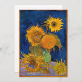Vincent van Gogh - Vase mit fünf Sonnenblumen Einladung (Vorne/Hinten)