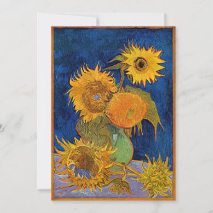Vincent van Gogh - Vase mit fünf Sonnenblumen Einladung