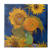 Vincent van Gogh - Vase mit fünf Sonnenblumen Fliese (Vorderseite)