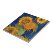 Vincent van Gogh - Vase mit fünf Sonnenblumen Fliese (Seite)