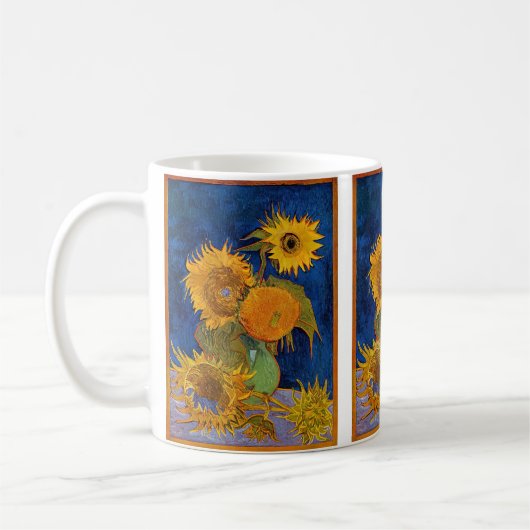 Vincent van Gogh - Vase mit fünf Sonnenblumen Kaffeetasse (Links)