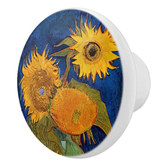 Vincent van Gogh - Vase mit fünf Sonnenblumen Keramikknauf (Rechts)
