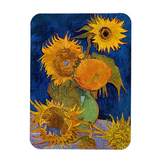 Vincent van Gogh - Vase mit fünf Sonnenblumen Magnet (Vertikal)