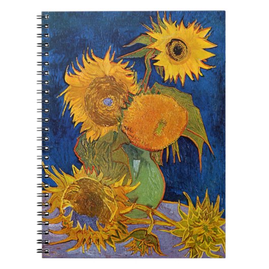 Vincent van Gogh - Vase mit fünf Sonnenblumen Notizblock (Vorderseite)