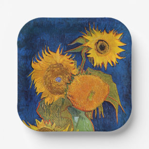 Vincent van Gogh - Vase mit fünf Sonnenblumen Pappteller