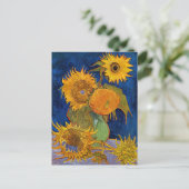 Vincent van Gogh - Vase mit fünf Sonnenblumen Postkarte (Stehend Vorderseite)