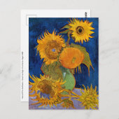 Vincent van Gogh - Vase mit fünf Sonnenblumen Postkarte (Vorne/Hinten)