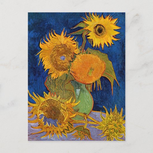 Vincent van Gogh - Vase mit fünf Sonnenblumen Postkarte (Vorderseite)
