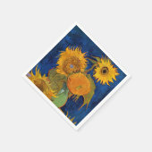 Vincent van Gogh - Vase mit fünf Sonnenblumen Serviette (Ecke)