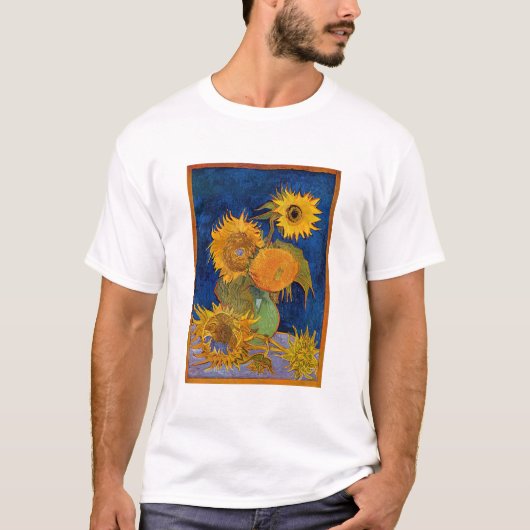 Vincent van Gogh - Vase mit fünf Sonnenblumen T-Shirt (Vorderseite)