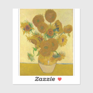 Vincent Van Gogh-Vase mit fünfzehn Sonnenblumen Aufkleber