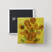 Vincent van Gogh - Vase mit fünfzehn Sonnenblumen Button (Vorne & Hinten)