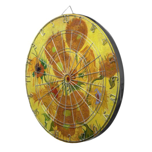Vincent van Gogh - Vase mit fünfzehn Sonnenblumen Dartscheibe (Vorderseite rechts)